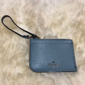 Light Blue Kate Spade leather wristlet cardholder.